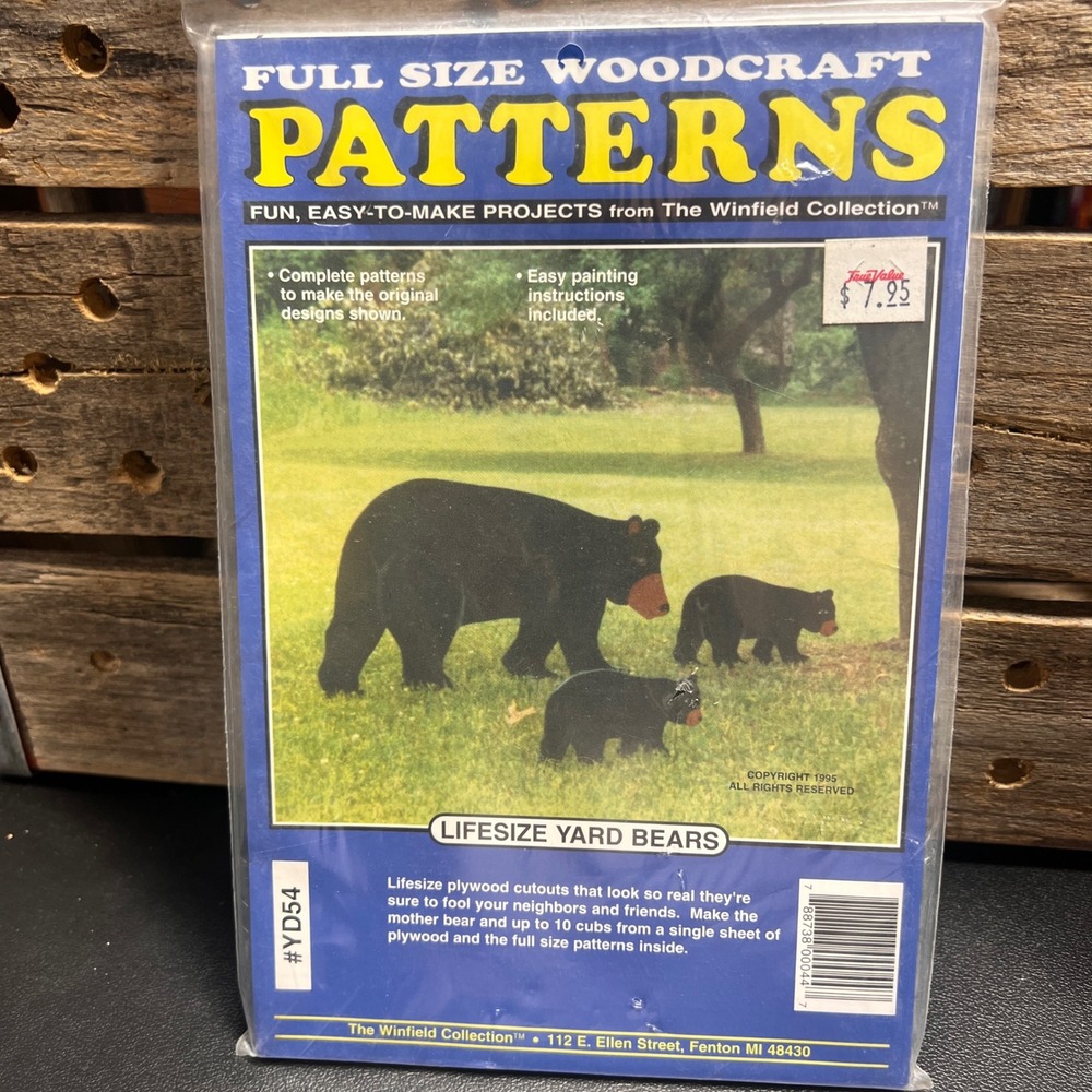 Winfield Collection Lifesize Yard Bears Woodcraft Patterns YD54 Vintage 1995